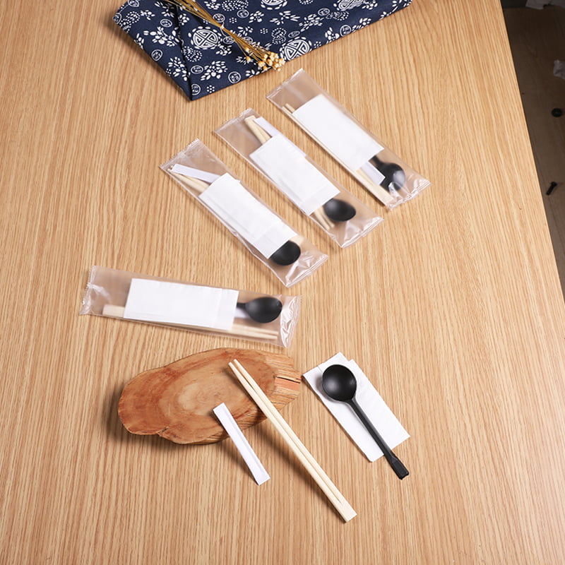Set di bacchette di bambù con set di pellicole composite glassate con tovagliolo per stuzzicadenti